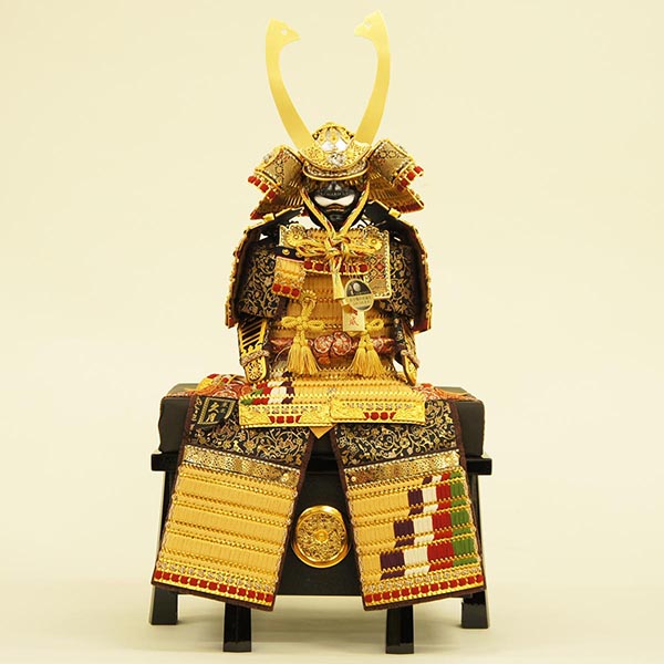 久月　 五月人形　久月作 四神大鎧 平飾り 正絹緋糸褄取縅 駿河古典蒔絵 甲冑師 鈴木利光　詳細画像