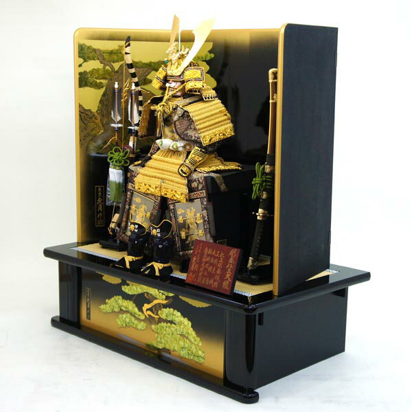 久月　 五月人形　久月作 彫金仁王大鎧 高床台飾り 正絹 緋縅 駿河古典蒔絵 甲冑師 鈴木利光　詳細画像