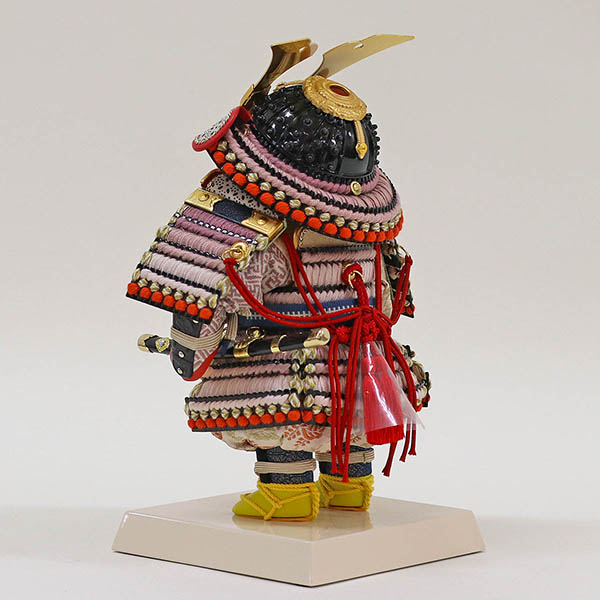 久月　 五月人形　幸一光作 鎧着大将飾り 正絹 紫匂縅 久月監製 二曲短冊和桜屏風　詳細画像