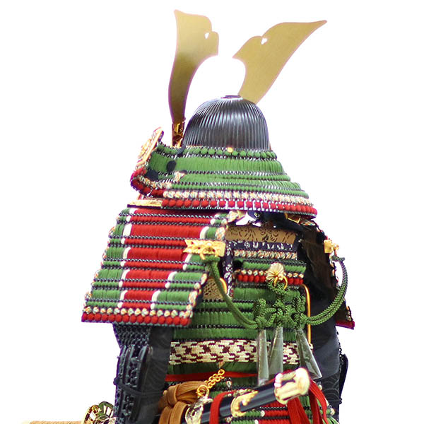 五月人形 久月 中村宗光作 英傑 立ち姿 鎧飾り 正絹 萌黄沢瀉縅 久月監製 詳細画像 久月 五月人形 中村宗光作 英傑 立ち姿 鎧飾り 正絹 萌黄沢瀉縅 久月監製 詳細画像