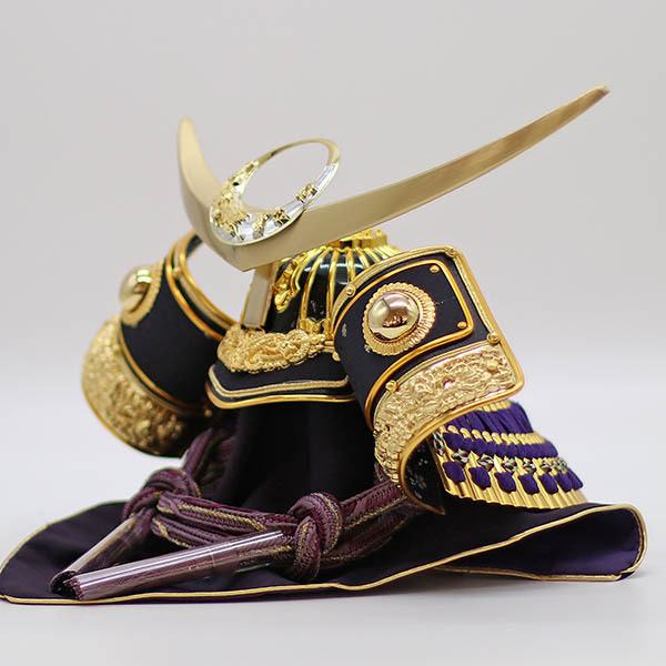 久月　 五月人形　久月 天空 兜 収納飾り 紫翠 虎二曲屏風 櫃型収納箱　詳細画像