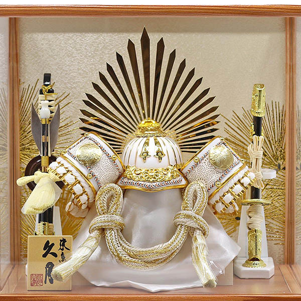 久月　 五月人形　久月 豊臣秀吉公 兜 アクリルケース 取付ケース入り　詳細画像