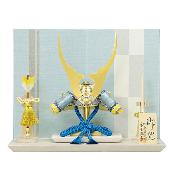 加藤峻成作 彩り 青空 兜 平飾り