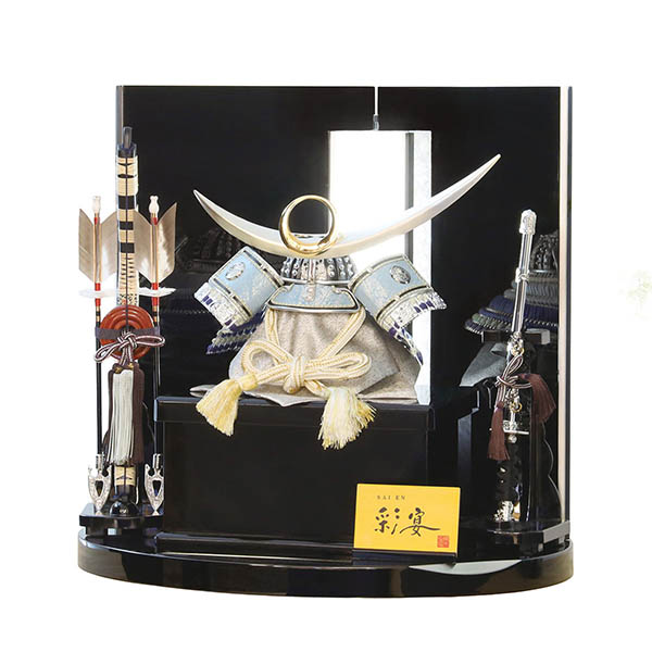 彩宴 上杉・龍村裂の兜 LEDライト付き 兜 平飾り