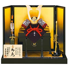 五月人形: 小柴鑚穂作 正絹紫裾濃縅　和紙小札 兜飾り  【753H63562】
