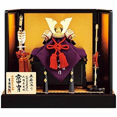 五月人形: 平安一水作 正絹赤絲縅 純金箔押兜 兜飾り 【785H63562】