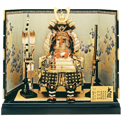 鈴木利光作　本金箔押和紙小札　本仕立　正絹白糸褄取縅12号大鎧　久月監製