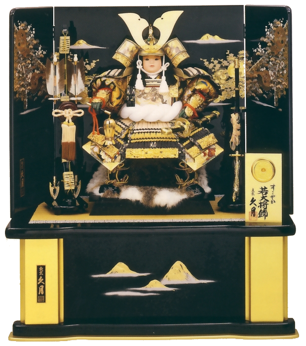 彫金色々縅 11号若大将<br>壮麗塗屏風飾り