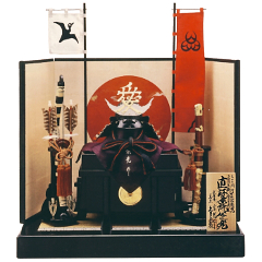 五月人形: 中村宗光作 正絹赤糸縅10号直江兼続公之兜 久月監製