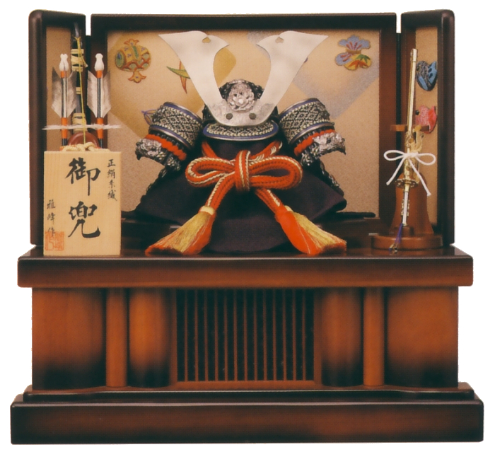 兜10号平飾り 黒小札