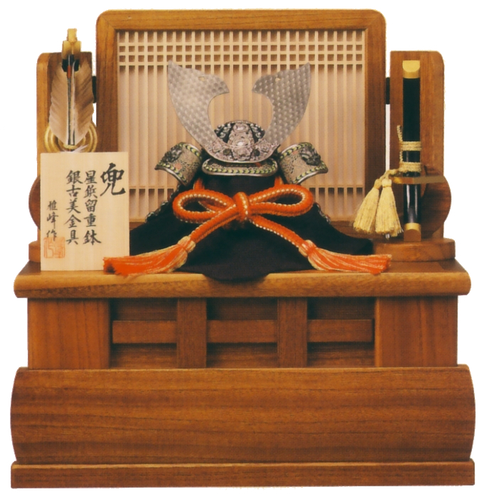 兜8号平飾り　銀小札
