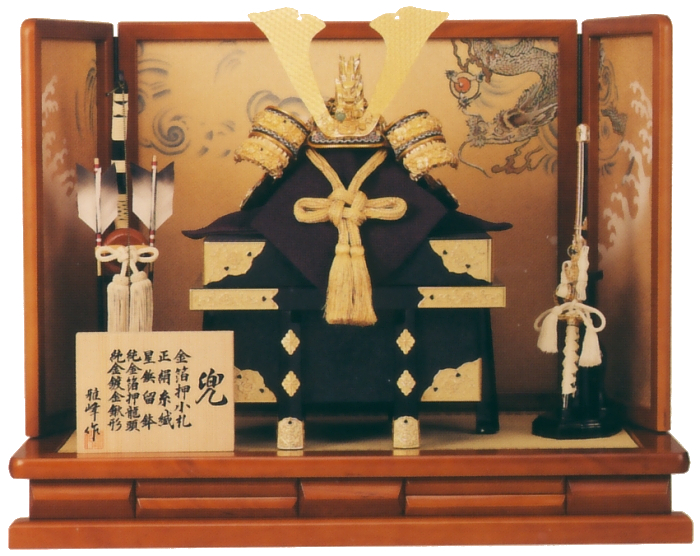 兜10号平飾り 金箔押小札