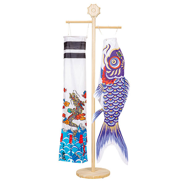 金昇龍手描鯉室内幟セット 紫鯉