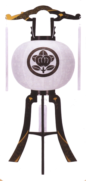 12号綾型蒔絵紋天(プラスチック製・電気コード式)【家紋代込】