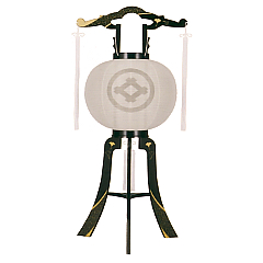 12号綾型蒔絵絹無地(プラスチック製・電気コード式)【家紋代込】