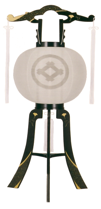 12号綾型蒔絵絹無地（プラスチック製・電気コード式）【家紋代込】