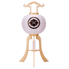 木製柾紋天（木製・電気コード式）【家紋代込】