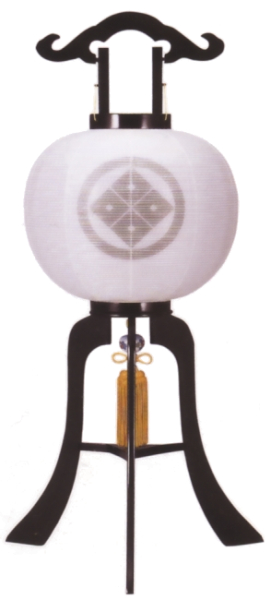 黒樹絹二重無地（木製・電気コード式）【家紋代込】