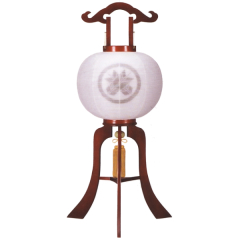 ワイン塗絹二重無地（木製・電気コード式）【家紋代込】