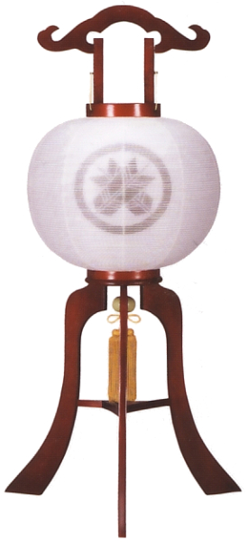 ワイン塗絹二重無地(木製・電気コード式)【家紋代込】