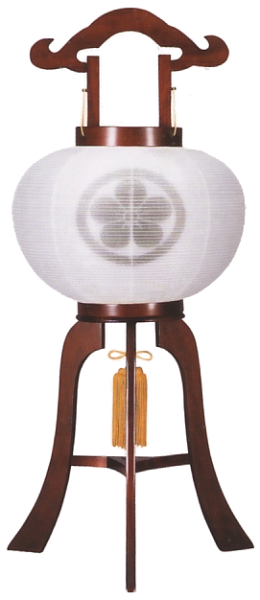 ワイン塗10号絹二重無地（木製・電気コード式）【家紋代込】