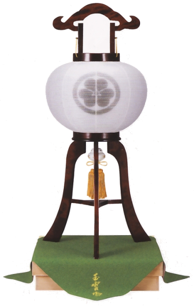 銘木桜10号絹二重無地桐箱入(木製・電気コード式)【家紋代込】