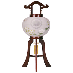 ワイン塗10号絹二重絵入（木製・電気コード式）【家紋代込】