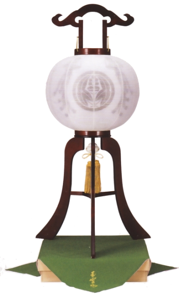 銘木桜絹二重桐箱入(木製・電気コード式)【家紋代込】