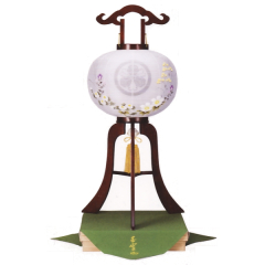 銘木桜絹二重描き絵桐箱入（木製・電気コード式）【家紋代込】