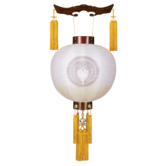 銘木御殿丸桜絹二重風鎮付（木製・電池式）【家紋代込】