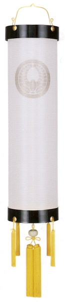 住吉黒塗絹無地(木製・電気コード式)【家紋代込】