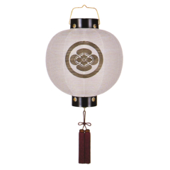 門提灯丸絹無地(木製・電池式)【家紋代込】