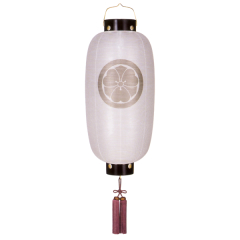 門提灯長絹無地（木製・電気コード式）【家紋代込】