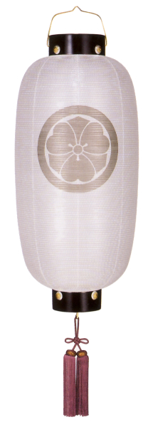 門提灯長絹無地(木製・電気コード式)【家紋代込】