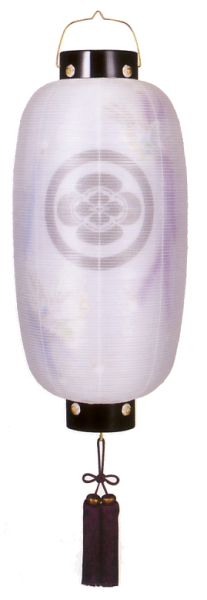 門提灯長絹二重（木製・電気コード式）【家紋代込】