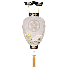 別選蒔絵絹描き絵（プラスチック製・電池式）【家紋代込】