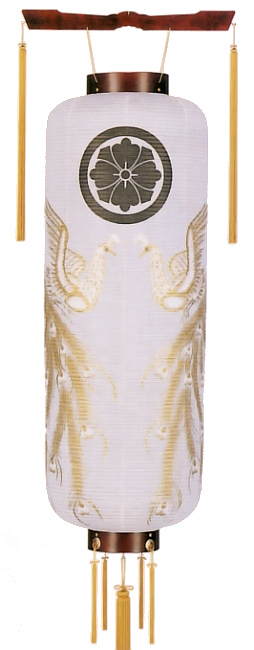 博多長木製ワイン塗向金鳳凰(木製・電気コード式)【家紋代込】