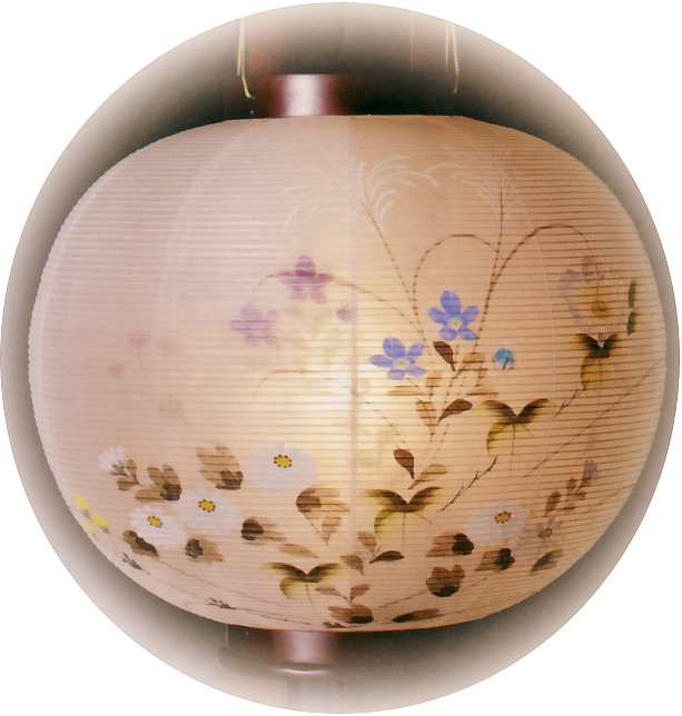 ワイン塗絹二重絵入（木製・電気コード式）