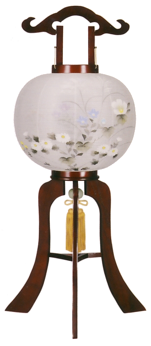 ワイン塗絹二重絵入（木製・電気コード式）
