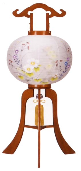 萩の香絹二重絵入(木製・電気コード式)