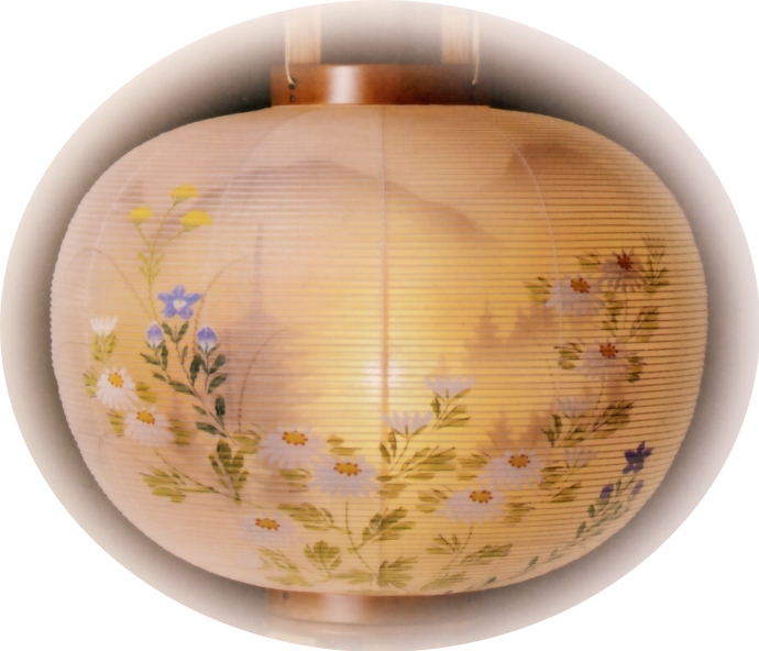萩の香絹二重絵入（木製・電気コード式）