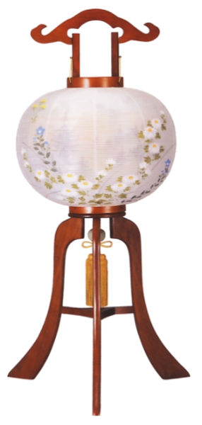 萩の香絹二重絵入(木製・電気コード式)