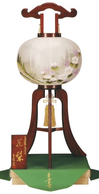銘木花梨絹二重絵入桐箱入（木製・電気コード式）