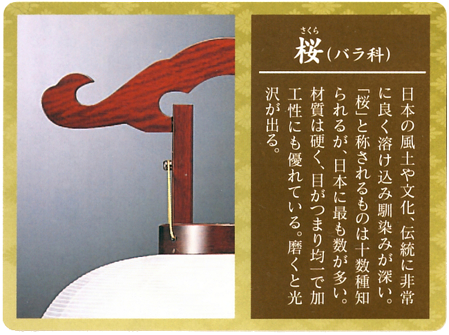 銘木桜絹二重対絵桐箱入（木製・電気コード式）
