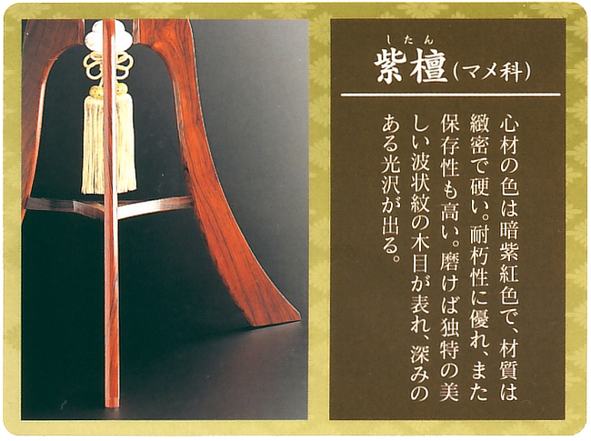 銘木紫檀絹二重絵入桐箱入（木製・電気コード式）