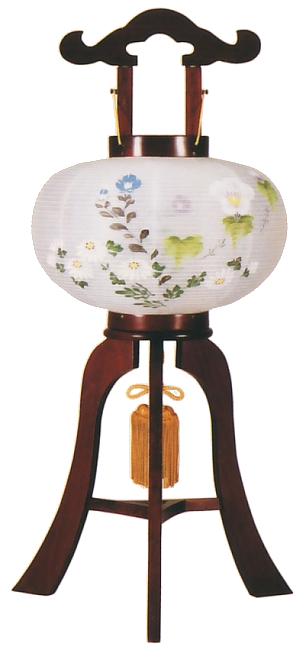 ワイン塗8号絹二重絵入(木製・電気コード式)