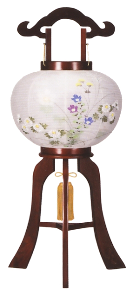 ワイン塗10号絹二重絵入(木製・電気コード式)