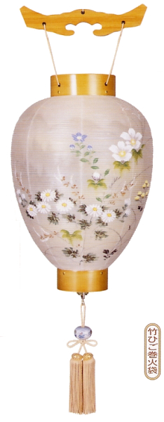 別選竹絹二重絵入風鎮付(木製・電池式)