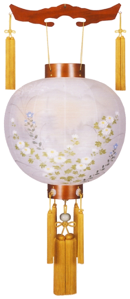 御殿丸萩の香11号絹二重絵入風鎮付(木製・電池式)