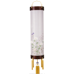 盆提灯: 銘木住吉桜絹二重絵入（電気コード式）